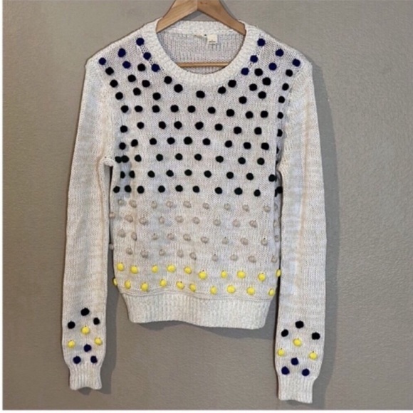 Anthropologie Moth Crew Neck Polka Dot Sweater Size Small Like New Condition - Picture 4 of 4